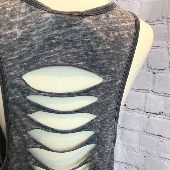 Good Vibes burnout distressed cutout tank S M L - Picture 4 of 6
